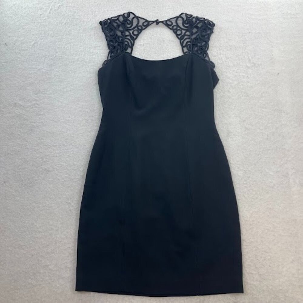 LAUNDRY SHELLI SEGAL Black Sleeveless Sheath Dress Women's Size 8